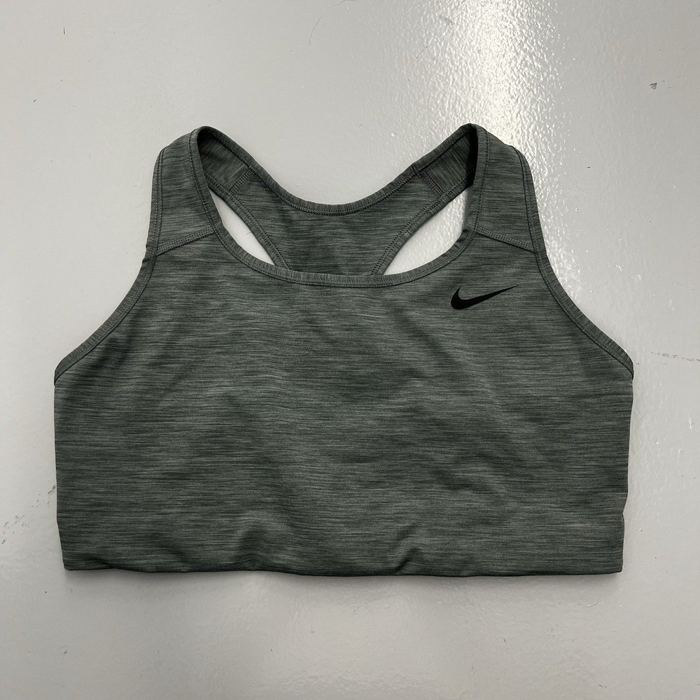 Nike Women 1X Grey Space Dye Racerback Sports Bra DH3385-084 Gym Activewear